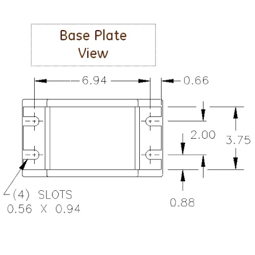 Model 200 Dimensions Bottom ITI