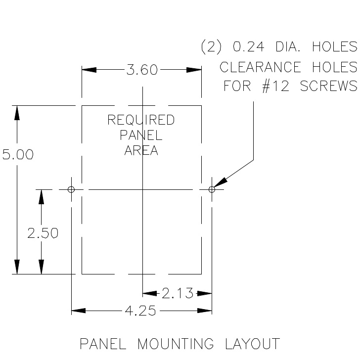 SPVRB-120 Panel Mount Dimensions