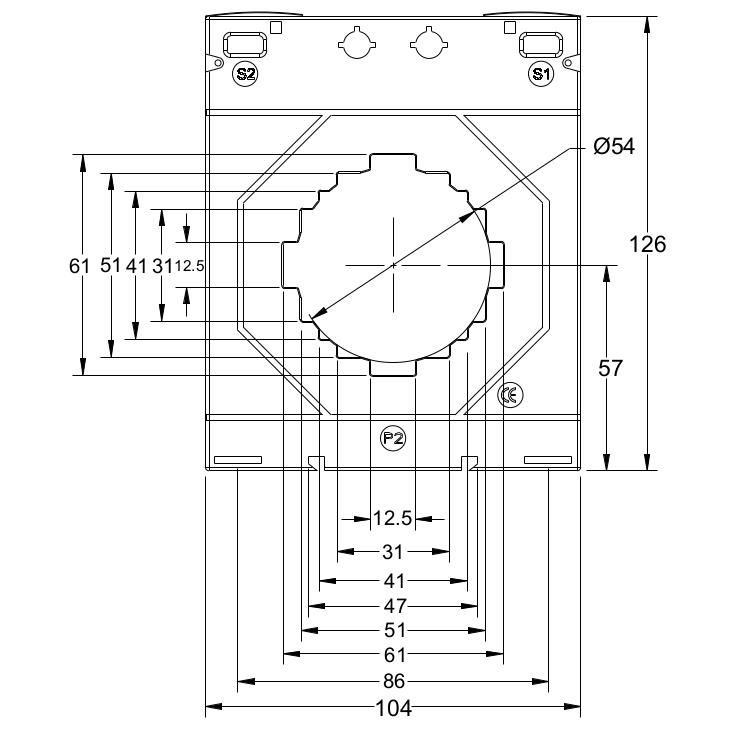 XL7A-1500-5A Front Dimensions