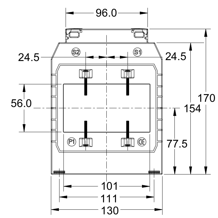 XL7C-3000-1A Front Dimensions